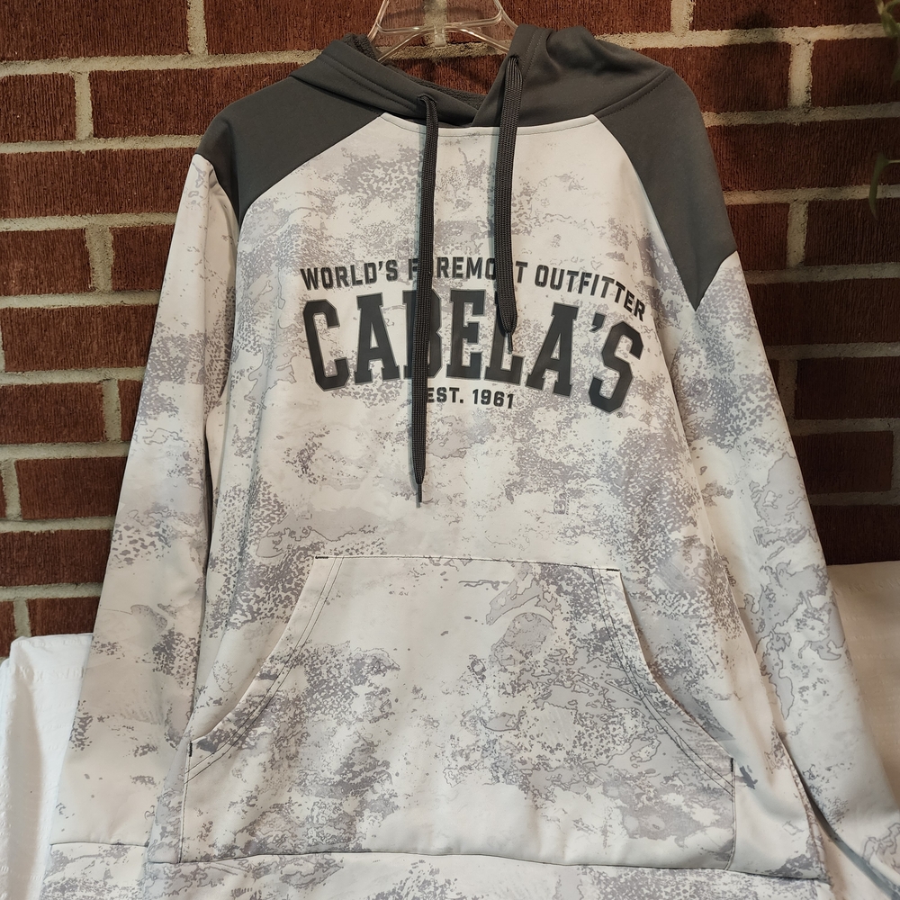 Cabela's Gray and White Men's Hoodie